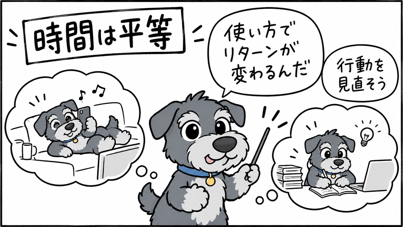 時間は誰にでも平等ですが、使い方でリターンが変わります。
