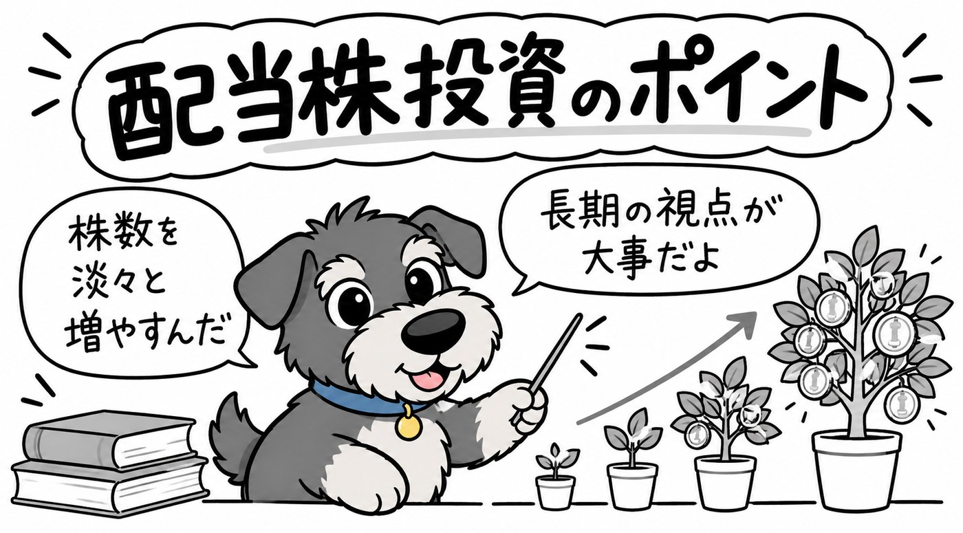 配当株投資は、株数を淡々と増やしていく長期の視点が大切です。