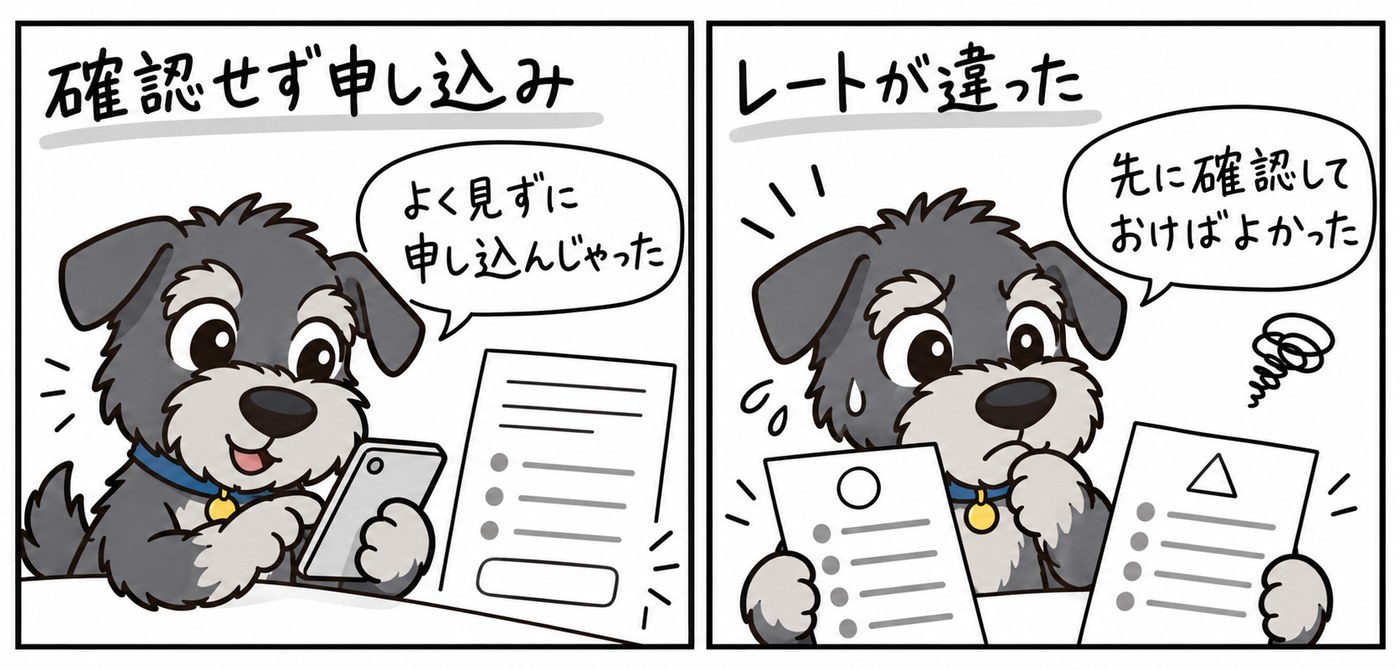 よく確認せずに申し込んでしまい、あとで還元の条件が違うことに気づくさっく。申し込む前に公式サイトを確認する大切さが分かります。