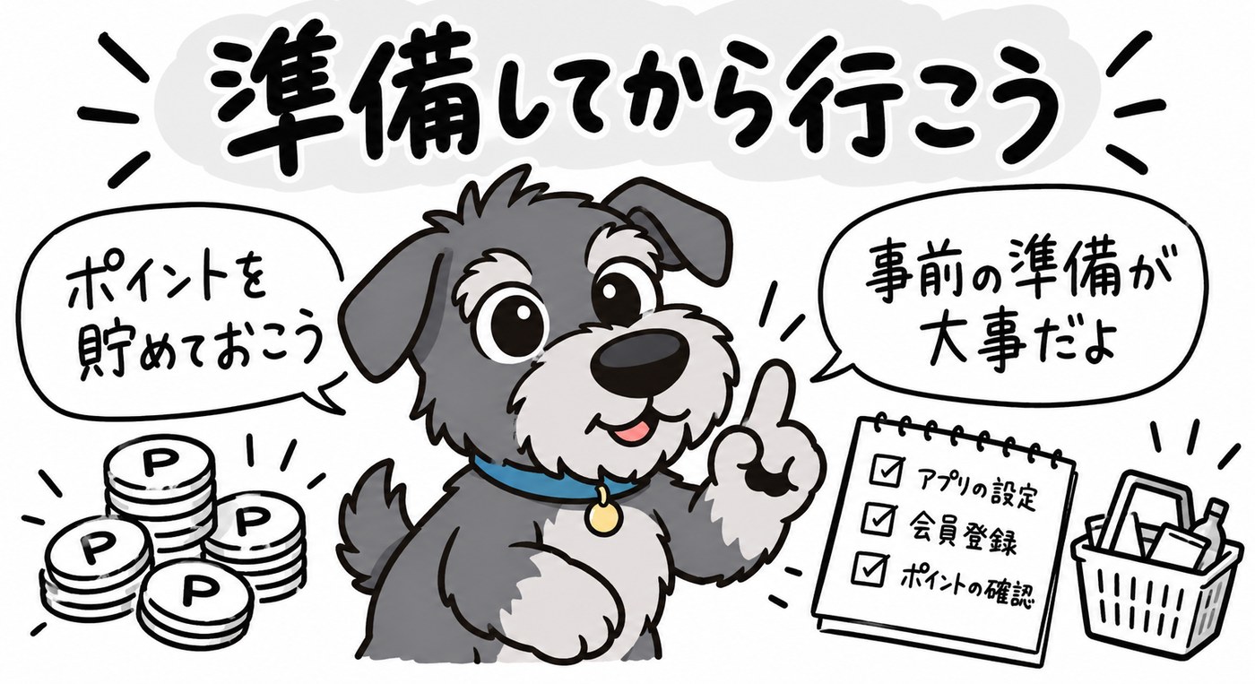 ウエル活は事前の準備が大切。ポイントを貯めておき、当日あわてないようにしましょう。